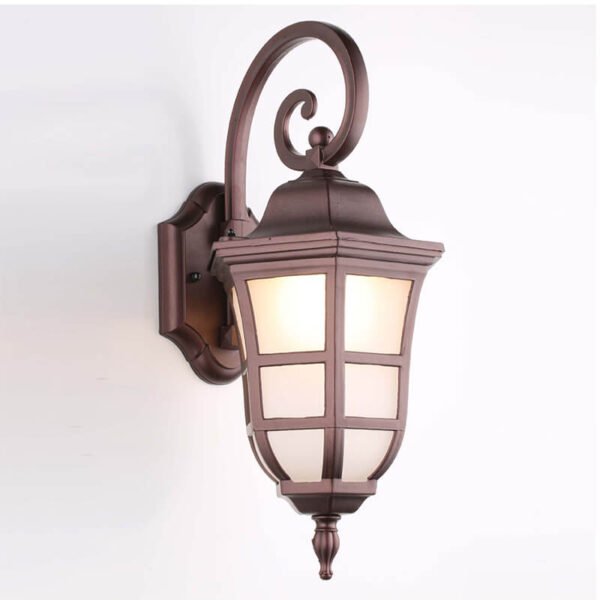 Đèn tường ngoài trời DTV179 hợp kim sơn đen phối kính cao 47cm