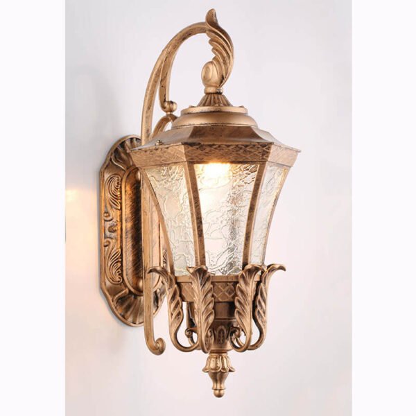 Đèn tường ngoài trời DTV25 đồng phối kính cao 45cm