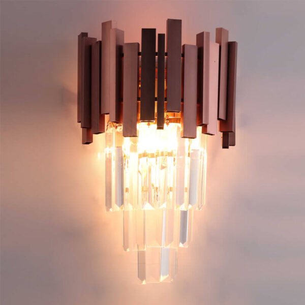 Đèn tường hiện đại sơn nâu đỏ pha lê cao cấp DTV282