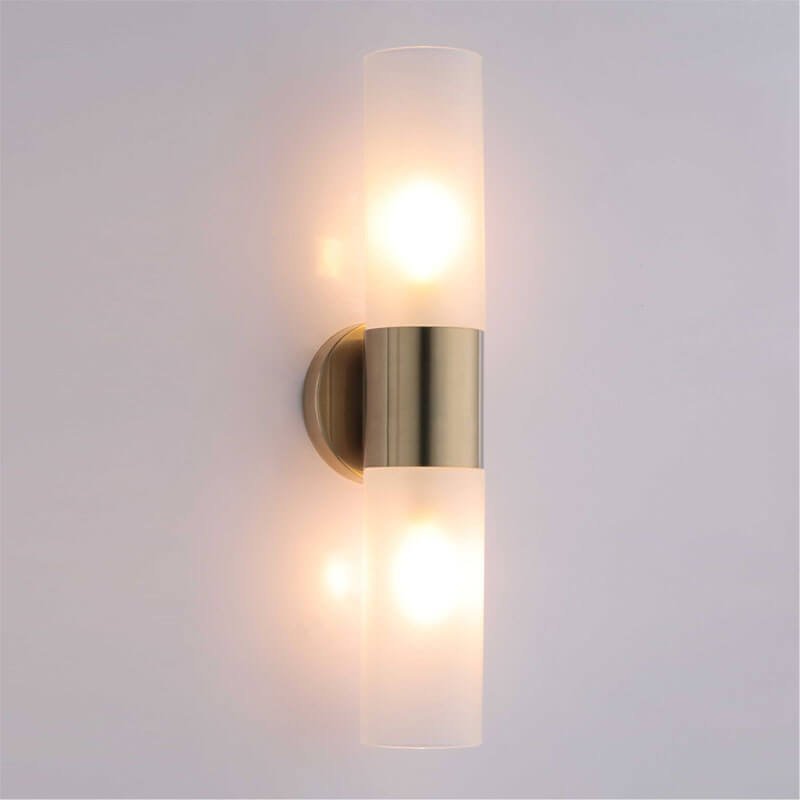 Đèn tường đôi mạ vàng đồng chao kính DTV307