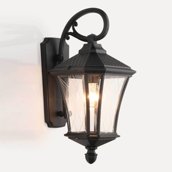 Đèn tường ngoài trời sơn đen chao kính DTV351