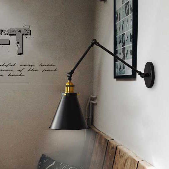 Đèn tường cổ điển chao sắt sơn đen DTV42