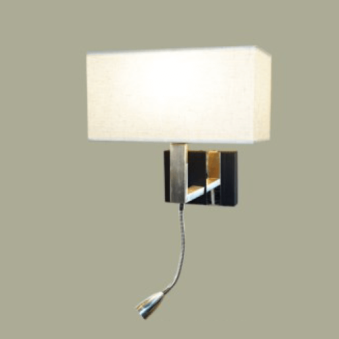 Đèn tường hiện đại mạ inox chao vải trắng DTX128