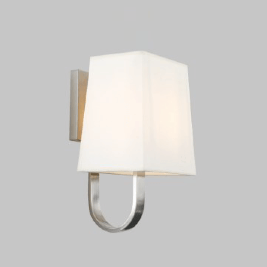 Đèn tường hiện đại mạ inox chao vải trắng DTX129