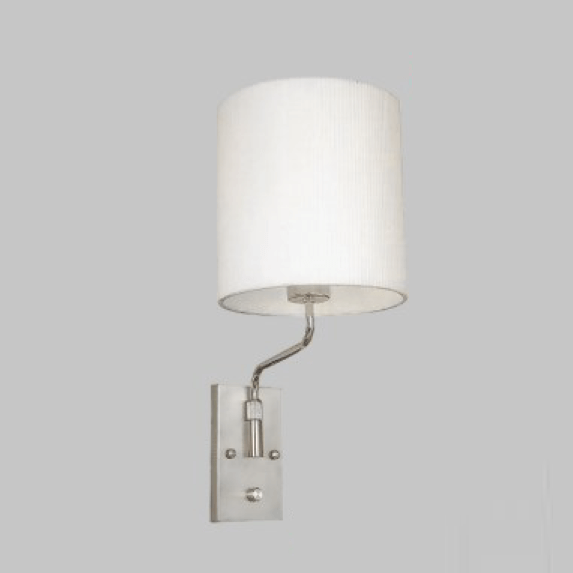 Đèn tường hiện đại mạ inox chao vải trắng DTX131