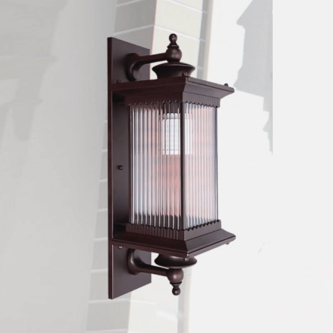 Đèn tường ngoài trời sơn màu nâu chao kính DTX141