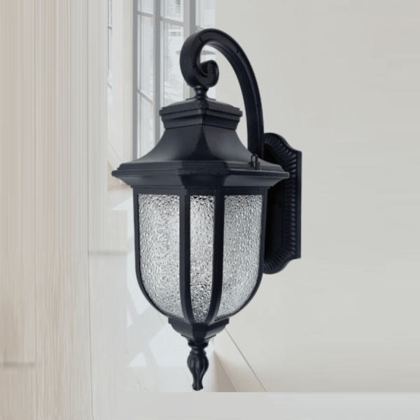 Đèn tường ngoài trời sơn đen chao kính DTX145