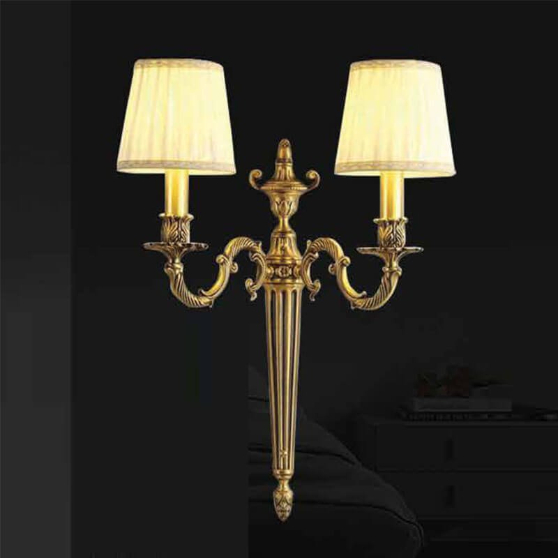 Đèn tường đôi đồng chao vải DTX180