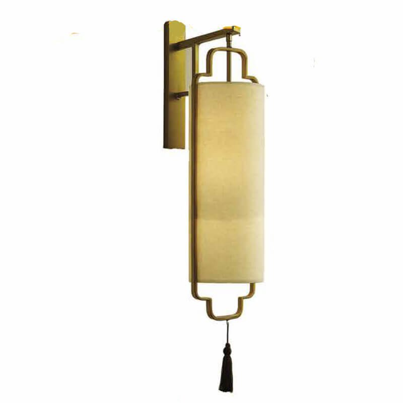 Đèn tường phòng thờ sơn vàng chao vải DTX183