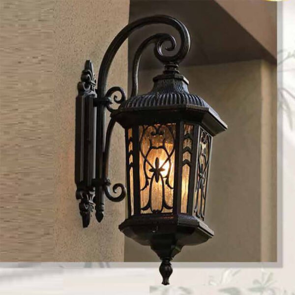 Đèn tường ngoài trời sơn đen chao kính DTX192