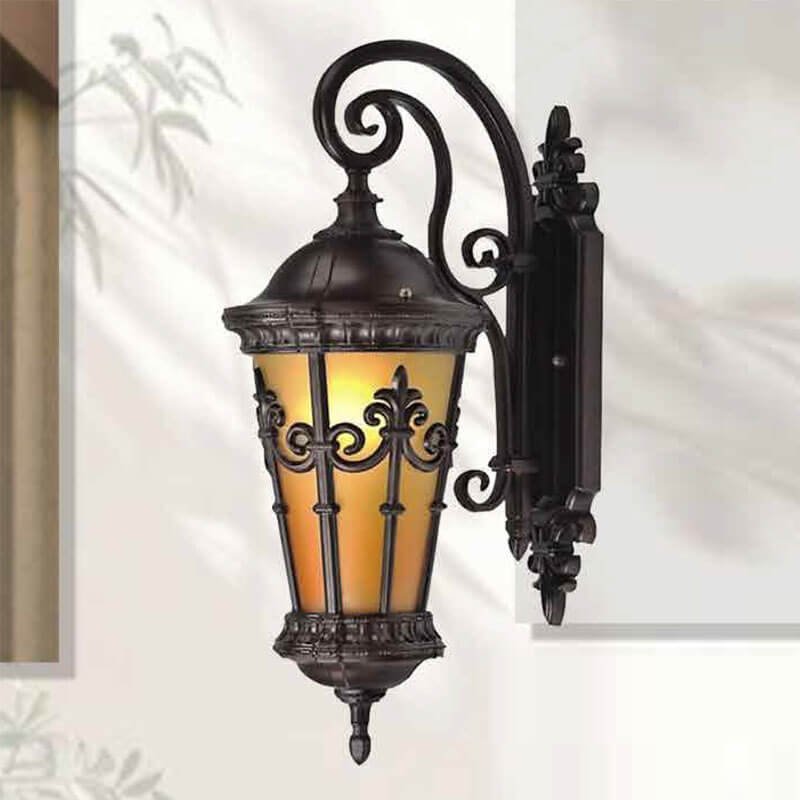 Đèn tường ngoài trời sơn đen chao kính DTX193