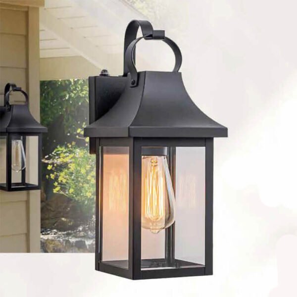 Đèn tường ngoài trời sơn đen chao kính DTX202