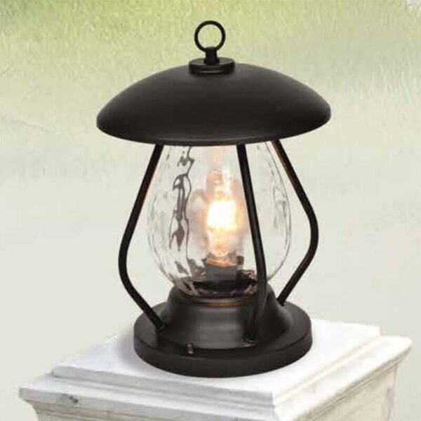 Đèn trụ cổng ngoài trời sơn đen chao kính DTX207
