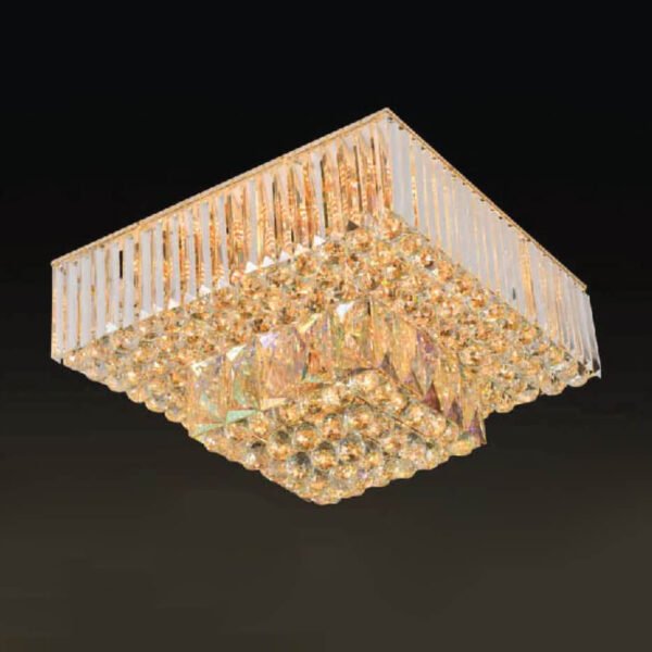 Đèn ốp trần pha lê mâm đen MOR03