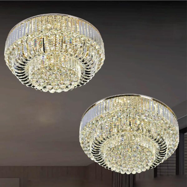Đèn ốp trần pha lê mâm đen MOR05