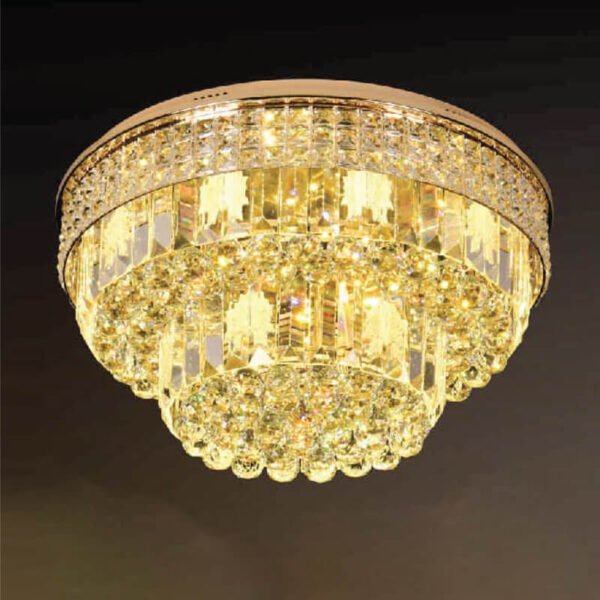 Đèn ốp trần pha lê mâm đen MOR06