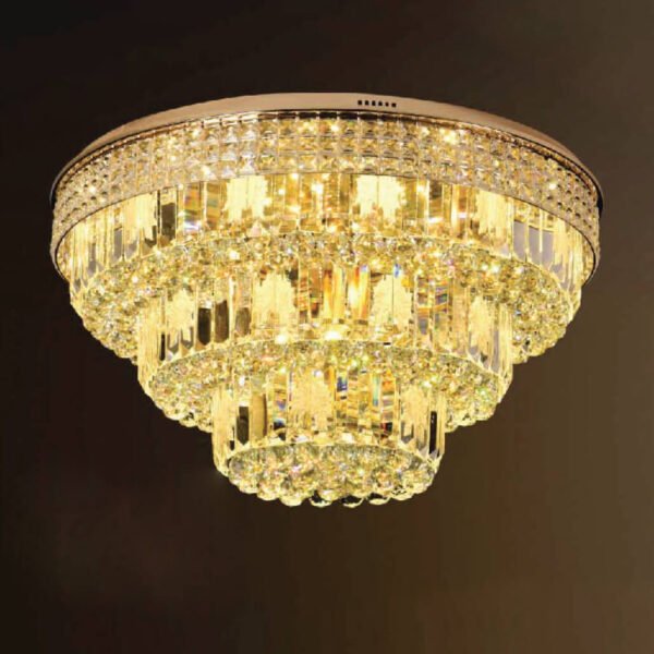 Đèn ốp trần pha lê mâm đen MOR07