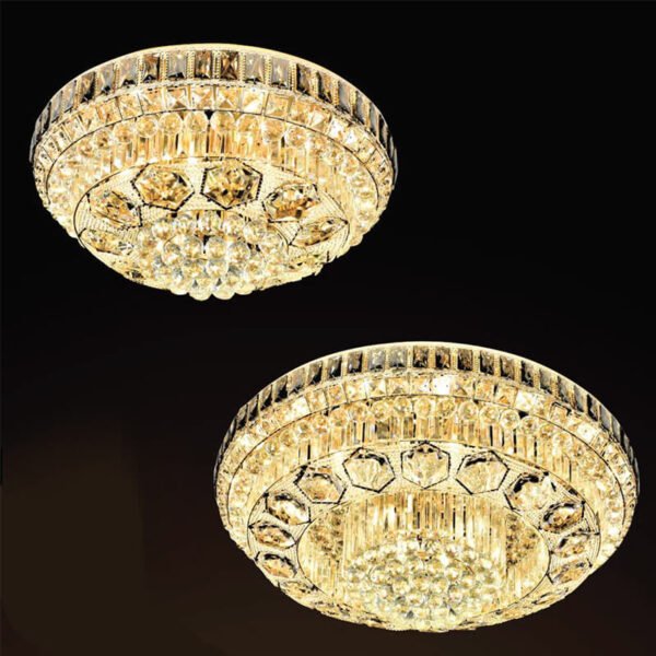 Đèn ốp trần pha lê mâm đen MOR09