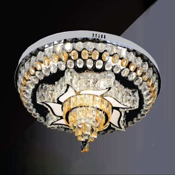 Đèn ốp trần pha lê mâm đen MOR13