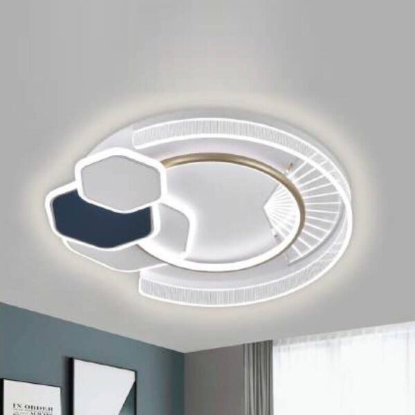 Đèn ốp trần hợp kim sơn trắng MOR144 Ø50cm x cao 10cm