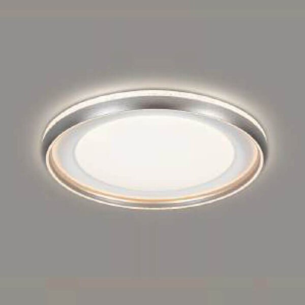 Đèn ốp trần hợp kim sơn trắng phối xám MOR146 Ø50cm x cao 10cm
