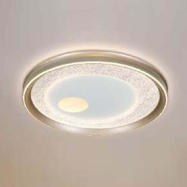 Đèn ốp trần hợp kim sơn trắng phối vàng MOR148 Ø50cm x cao 10cm