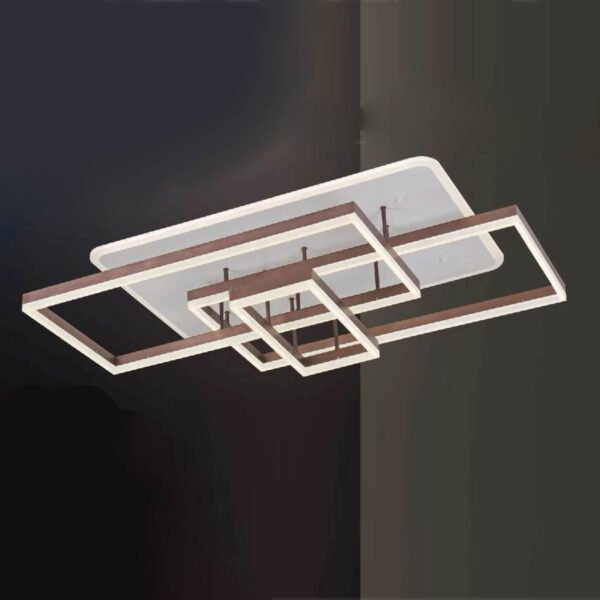 Đèn LED ốp trần hợp kim sơn nâu MOR34 dài 110cm x rộng 55cm x cao 20cm