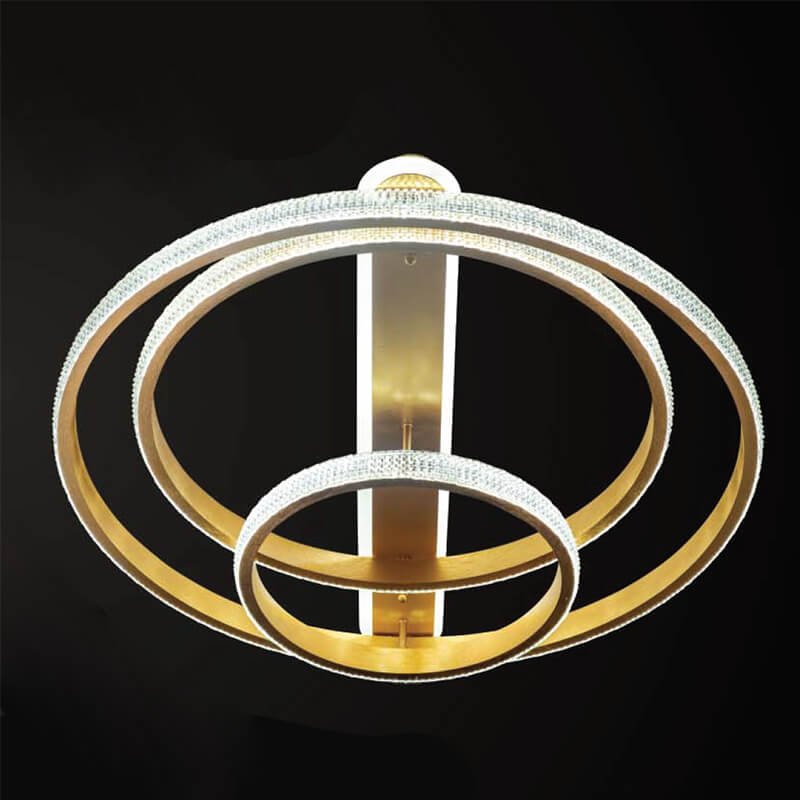 Đèn LED ốp trần hợp kim xi mạ vàng MOR66 Ø80cm x cao 10cm