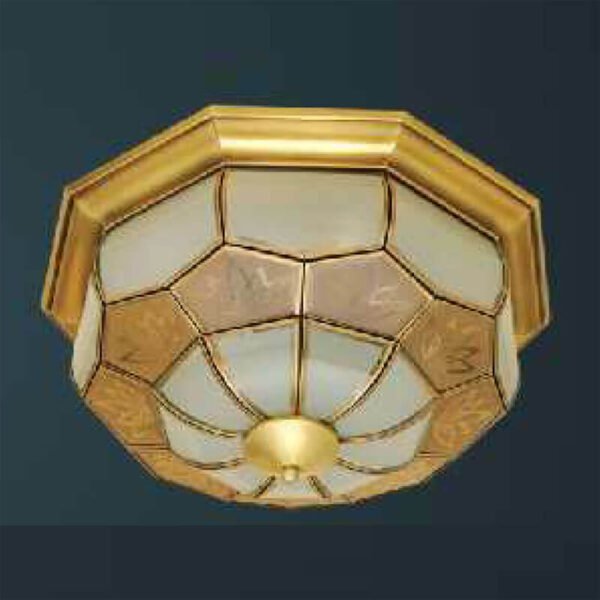 Đèn ốp trần đồng nguyên chất và thủy tinh MOR82 Ø35cm