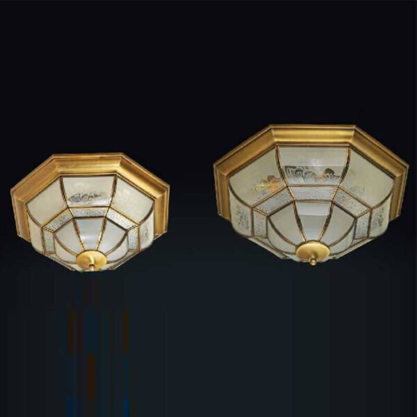 Đèn ốp trần đồng nguyên chất và thủy tinh MOR83