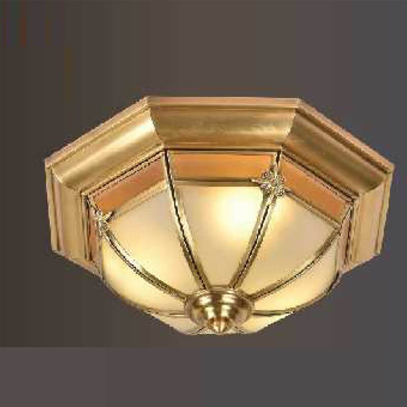Đèn ốp trần đồng nguyên chất và thủy tinh MOR87 Ø35cm
