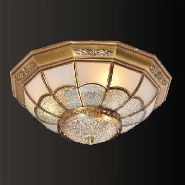 Đèn ốp trần đồng nguyên chất và thủy tinh MOR92 Ø40cm