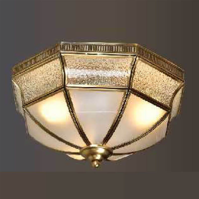 Đèn ốp trần đồng nguyên chất và thủy tinh MOR93 Ø32cm