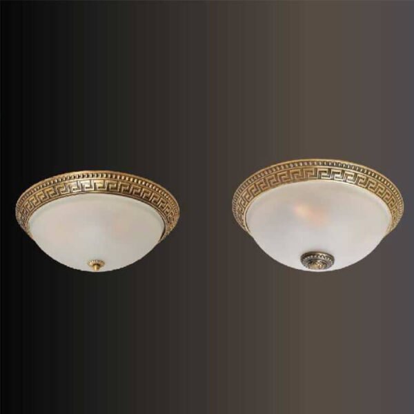 Đèn ốp trần đồng nguyên chất và thủy tinh MOR95