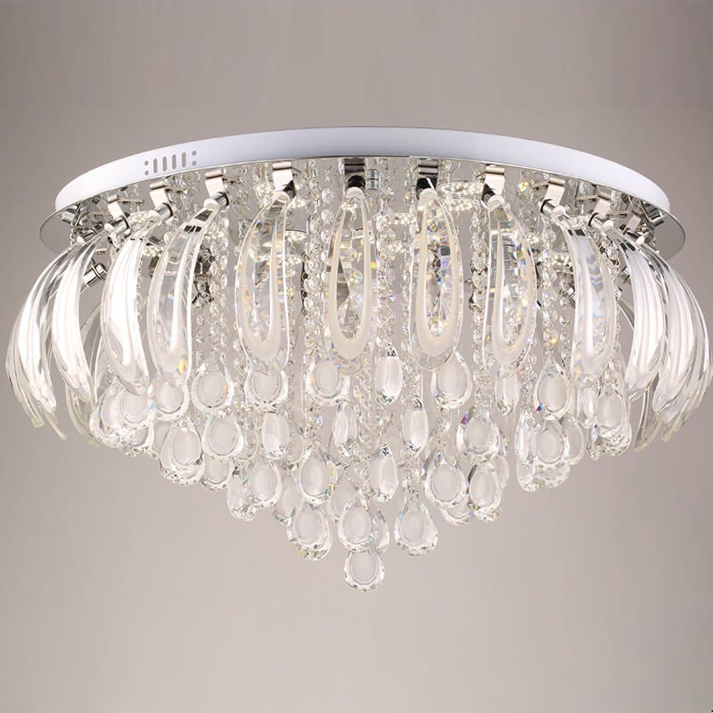 Đèn ốp trần mâm pha lê 7 màu đổi màu MOV04 Ø80cm