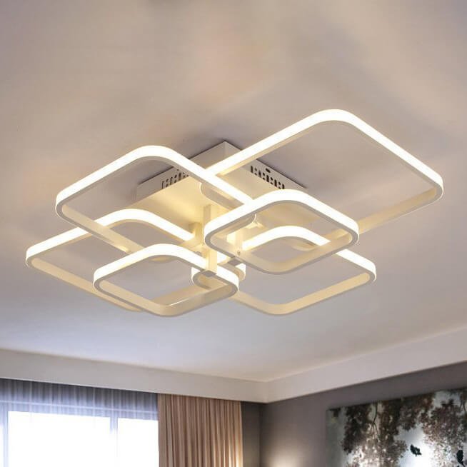 Đèn LED ốp trần hợp kim sơn trắng MOV08 dài 65cm x rộng 50cm