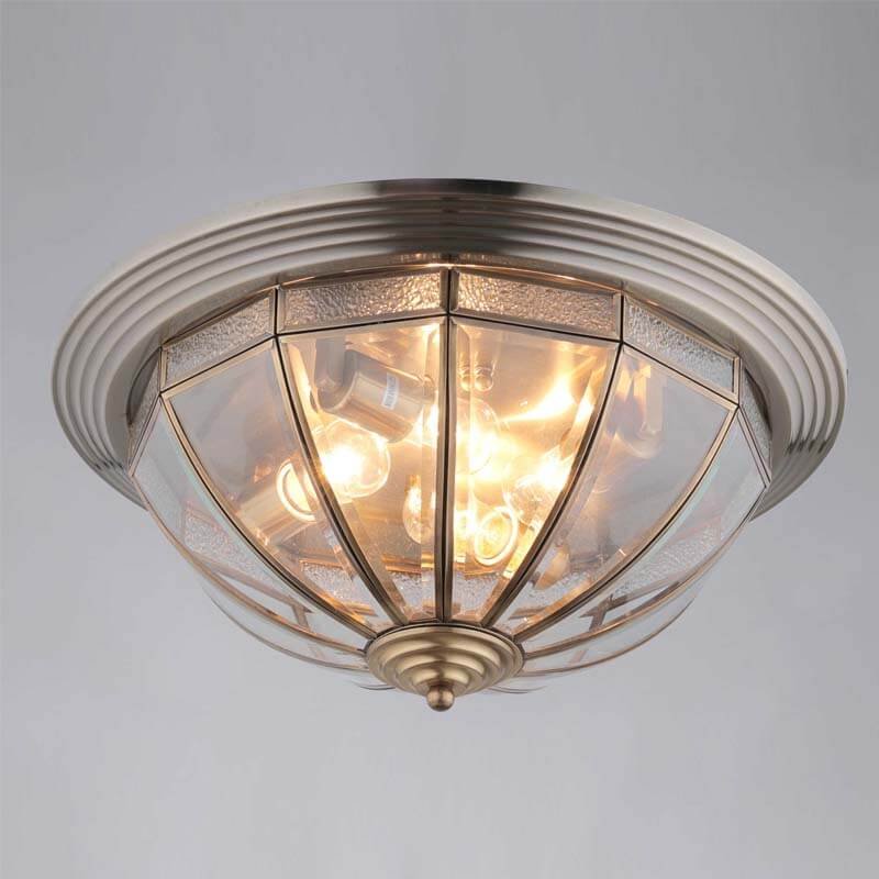 Đèn ốp trần MOV39 đồng nguyên chất 100%, thủy tinh, Ø45cm