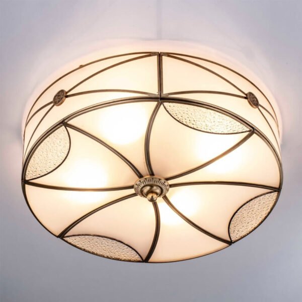 Đèn ốp trần MOV52 đồng nguyên chất, thủy tinh, Ø45cm