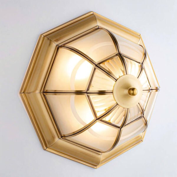 Đèn ốp trần MOV67 đồng, thủy tinh, Ø36cm x cao 13cm