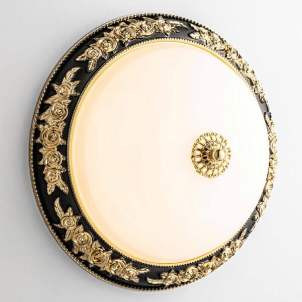 Đèn ốp trần MOV71 hợp kim sơn đen, mạ vàng, thủy tinh, Ø30cm