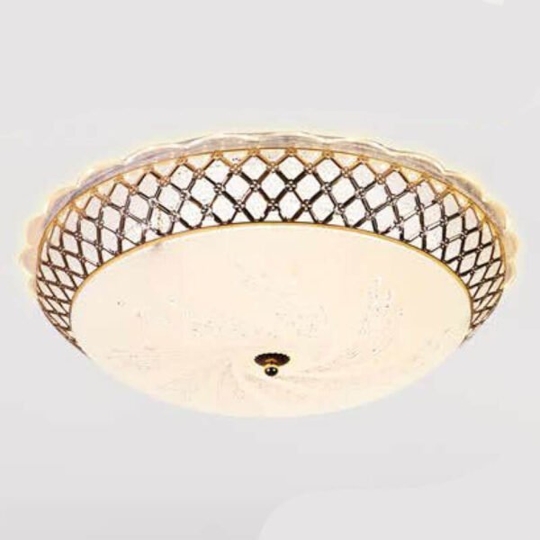 Đèn ốp trần MOX01 hợp kim mạ vàng, thủy tinh, Ø50cm