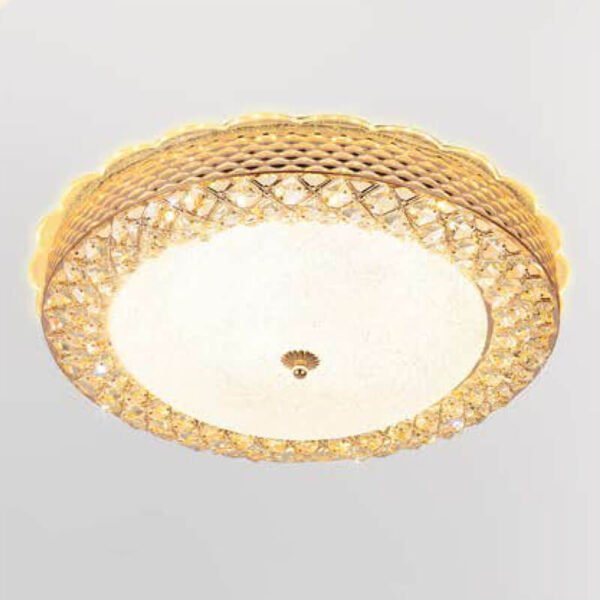 Đèn ốp trần MOX02 hợp kim mạ vàng, thủy tinh, Ø50cm
