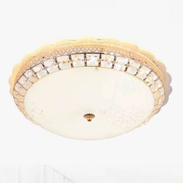 Đèn ốp trần MOX04 hợp kim mạ vàng, thủy tinh, Ø50cm