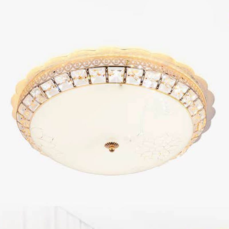 Đèn ốp trần MOX04 hợp kim mạ vàng, thủy tinh, Ø50cm