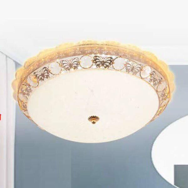 Đèn ốp trần MOX05 hợp kim mạ vàng, thủy tinh, Ø50cm