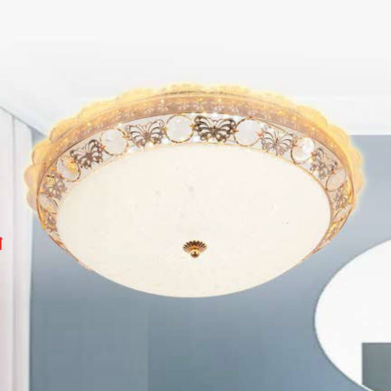 Đèn ốp trần MOX05 hợp kim mạ vàng, thủy tinh, Ø50cm