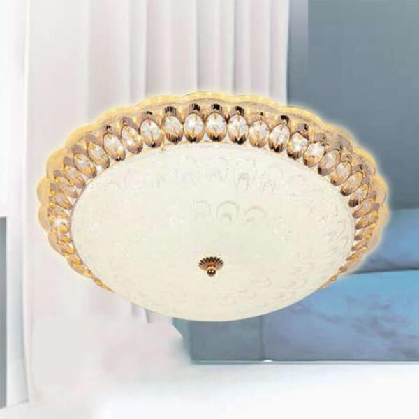 Đèn ốp trần MOX06 hợp kim mạ vàng, thủy tinh, Ø50cm