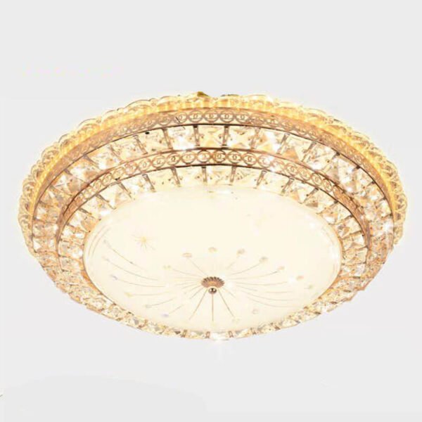 Đèn ốp trần MOX07 hợp kim mạ vàng, thủy tinh, Ø60cm