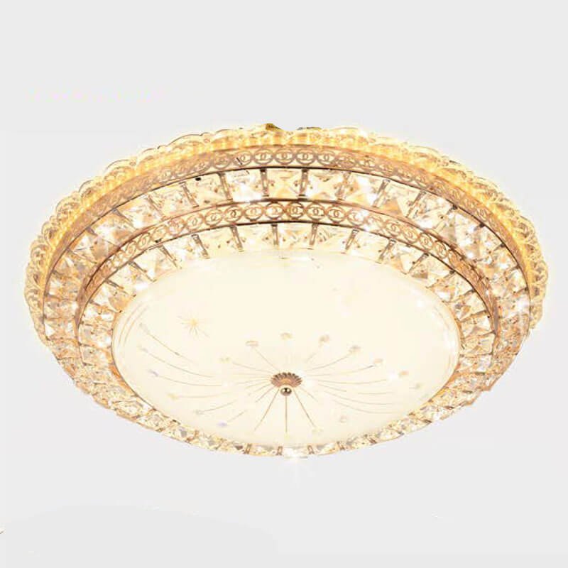 Đèn ốp trần MOX07 hợp kim mạ vàng, thủy tinh, Ø60cm