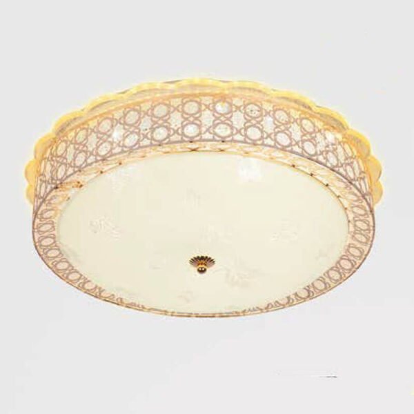 Đèn ốp trần MOX10 hợp kim mạ vàng, thủy tinh, Ø50cm